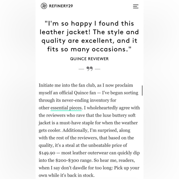 Quince Leather Motorcycle Biker Jacket Black - Picture 8 of 8